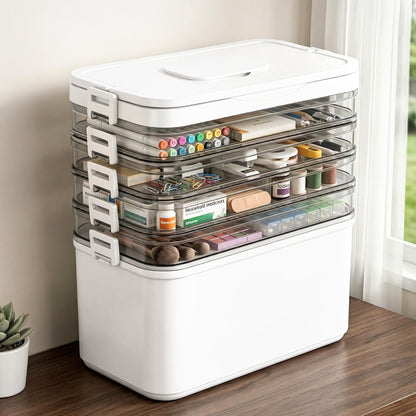 5 Tier Clear Plastic Storage Box Organiser | Home & Living