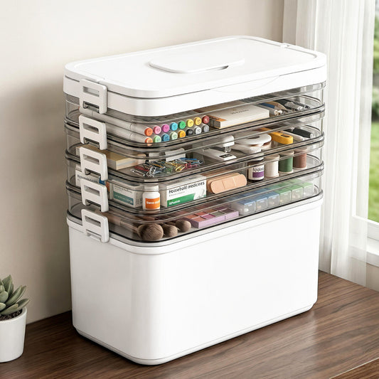 5 Tier Clear Plastic Storage Box Organiser | Home & Living