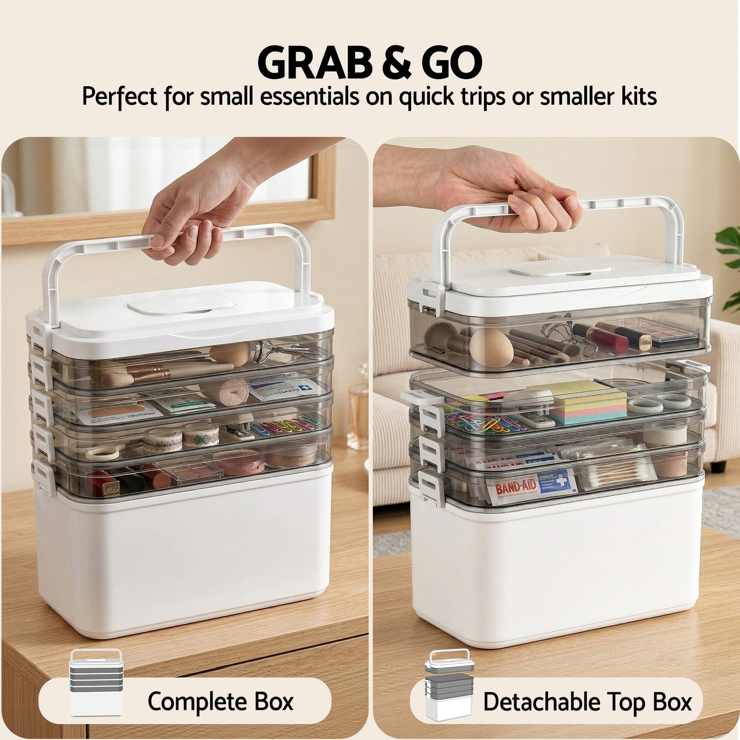 5 Tier Clear Plastic Storage Box Organiser | Home & Living - 5