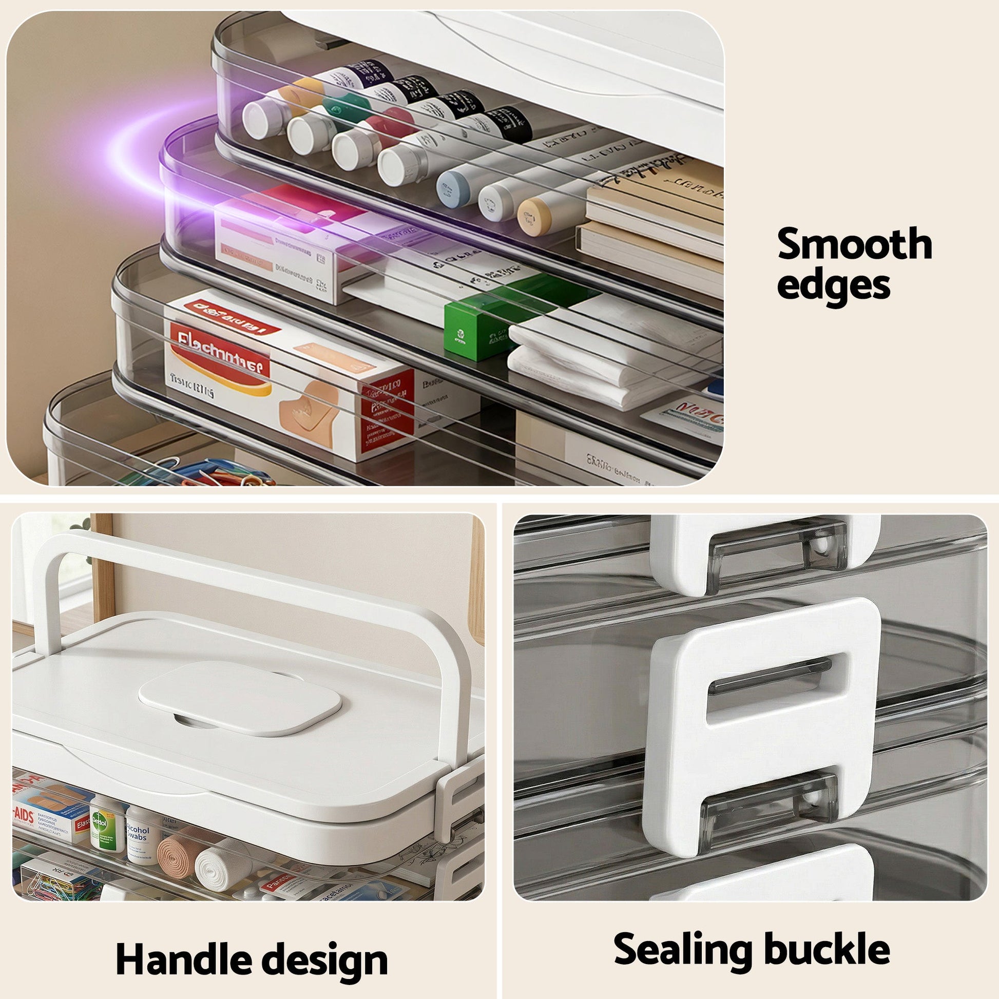 5 Tier Clear Plastic Storage Box Organiser | Home & Living - 6