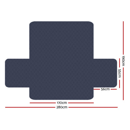 Sofa Cover Couch Covers 3 Seater Quilted Dark Grey