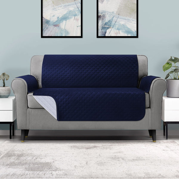  Sofa Cover Quilted Couch Covers 100% Water Resistant 3 Seater Navy