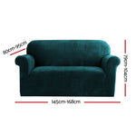 Velvet Sofa Cover Plush Couch Cover Lounge Slipcover 2 Seater Agate Green