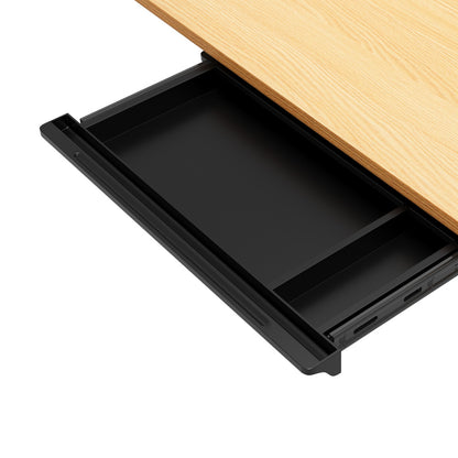 120CM Electric Standing Desk with Drawer Height Adjustable Black & Oak