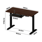 120cm &140cm Electric Standing Desk With Drawer Adjustable Black