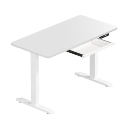 120cm &140cm Electric Standing Desk With Drawer Adjustable White