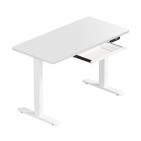  120cm &140cm Electric Standing Desk With Drawer Adjustable White