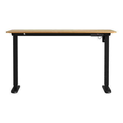 Electric Standing Desk 140CM Single Motor White Black & Oak Adjustable Office Table