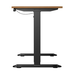 Electric Standing Desk 140CM Single Motor White Black & Oak Adjustable Office Table