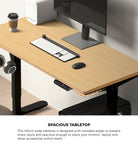 Electric Standing Desk 140CM Single Motor White Black & Oak Adjustable Office Table