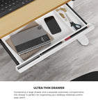 120cm &140cm Electric Standing Desk With Drawer Adjustable White