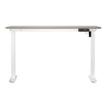 Electric Standing Desk 140CM Single Motor Height Adjustable Black Grey & White Oak