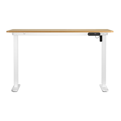 Electric Standing Desk 140CM Single Motor White Black & Oak Adjustable Office Table