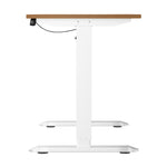 Electric Standing Desk 140CM Single Motor White Black & Oak Adjustable Office Table