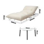Outdoor Sun Lounger Set with Table Patio Furniture in Beige for Garden