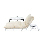 Outdoor Sun Lounger Set with Table Patio Furniture in Beige for Garden