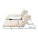 2PCS Sun Lounger Set with Table Outdoor Patio Furniture in Beige for Garden