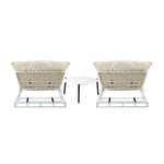 2PCS Sun Lounger Set with Table Outdoor Patio Furniture in Beige for Garden
