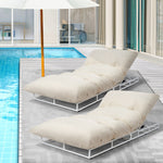 2PCS Outdoor Sun Lounge Day Bed Patio Chairs