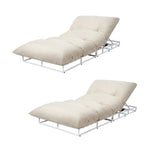 2PCS Outdoor Sun Lounge Day Bed Patio Chairs