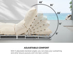 2PCS Outdoor Sun Lounge Day Bed Patio Chairs