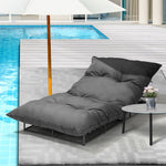 Outdoor Sun Lounger with Table Patio Set Grey