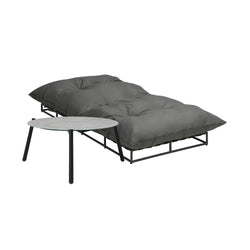 Outdoor Sun Lounger with Table Patio Set Grey