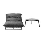 Outdoor Sun Lounger with Table Patio Set Grey