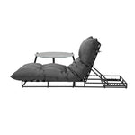 Outdoor Sun Lounger with Table Patio Set Grey