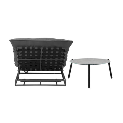 Outdoor Sun Lounger with Table Patio Set Grey
