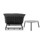 Outdoor Sun Lounger with Table Patio Set Grey