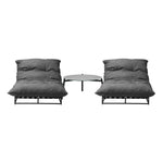 2PCS Sun Lounger with Table Outdoor Patio Set Grey