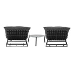 2PCS Sun Lounger with Table Outdoor Patio Set Grey