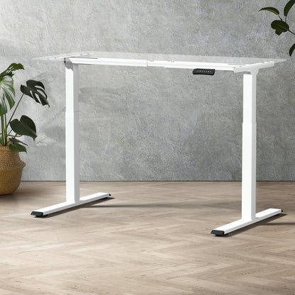 Office Standing Desk Frame Sit Stand Table Leg Motorised Dual Motor White(Frame Only)