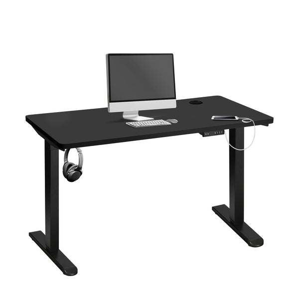  Standing Desk Electric Height Adjustable Motorised Sit Stand Desk Rise Black Top and Black Frame