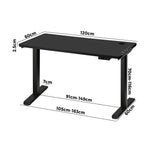 Standing Desk Electric Height Adjustable Motorised Sit Stand Desk Rise Black Top and Black Frame