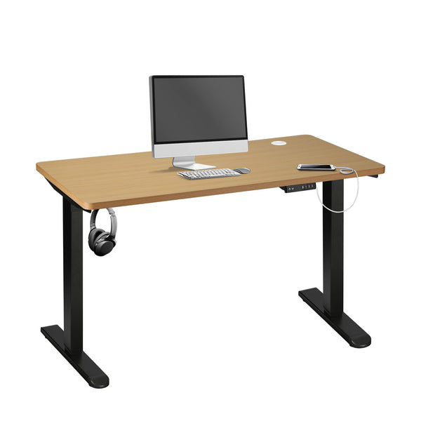  Standing Desk Electric Height Adjustable Motorised Sit Stand Desk Black and OAK