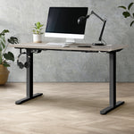 140cm Electric Standing Desk Single Motor Black&Grey-Oak