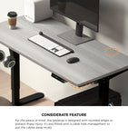 140cm Electric Standing Desk Single Motor Black&Grey-Oak