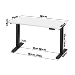 Standing Desk Electric Height Adjustable Motorised Sit Stand Desk 140cm Black and White
