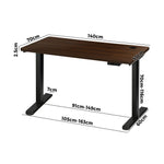 Standing Desk Electric Height Adjustable Motorised Sit Stand Desk 140cm Black and Walnut