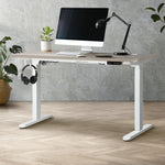 140cm Electric Standing Desk Single Motor Black&Grey-Oak