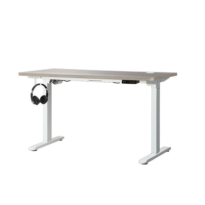 140cm Electric Standing Desk Single Motor Black&Grey-Oak