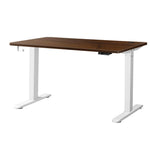Standing Desk Electric Height Adjustable Motorised Sit Stand Desk 150cm White and Walnut