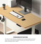 160cm Standing Desk With Drawer Motorized Adjustable White