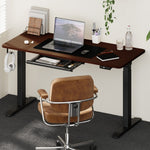 140cm Electric Standing Desk with Drawer Adjustable White & Black Walnut