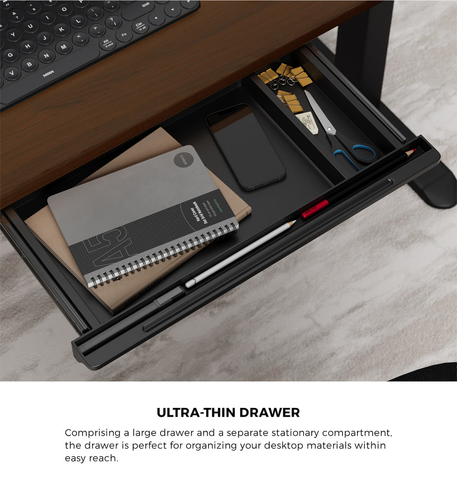 160cm Electric Standing Desk w/ Drawer Adjustable Oak White & Black