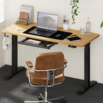 150cm Electric Standing Desk with Drawer Adjustable Black & White Oak