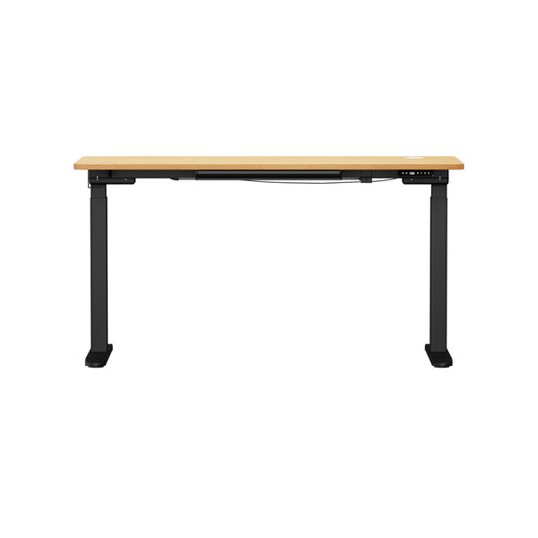 150cm Electric Standing Desk with Drawer Adjustable Black & White Oak