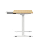 150cm Electric Standing Desk with Drawer Adjustable Black & White Oak
